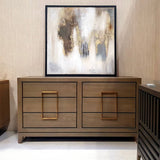Lucca 6-Drawer Chest of Drawers Grey Coloured Oak Veneer With Gold Handles by Berkeley Designs - Interitower | UK 