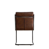 Capriccio Leather Dining Chair Brown with Black Iron Legs