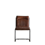 Capriccio Leather Dining Chair Brown with Black Iron Legs