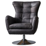 Brookstone Leather Swivel Chair with Iron Base - Maison Rêves UK