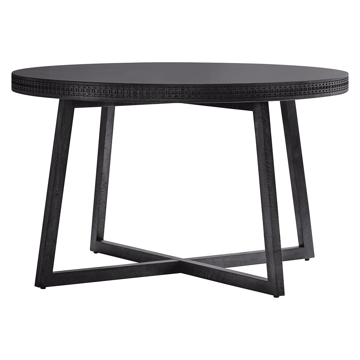 Calvera Boutique Wooden Round Dining Table in Black - Maison Rêves UK