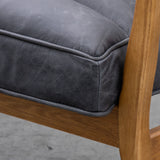 Cruzo 2 Seater Sofa Antique Ebony with Wooden Legs - Maison Rêves UK