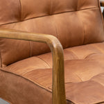 Havenstone Armchair Vintage Brown Leather with Solid Oak Frame - Maison Rêves UK