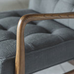 Havenstone Armchair Dark Grey Linen and Solid Oak Frame - Maison Rêves UK