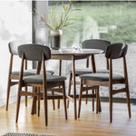 Bellavia Round Acacia Wood Dining Table with Marble Top - Maison Rêves UK