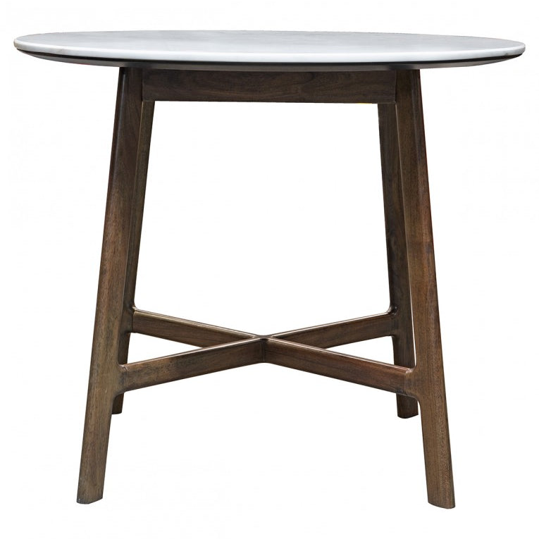 Bellavia Round Acacia Wood Dining Table with Marble Top - Maison Rêves UK