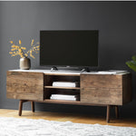 Bellavia Acacia Wood Media Cabinet with Marble Top - Maison Rêves UK