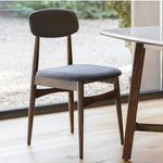 Bellavia Grey Fabric Dining Chair with Walnut Wood Frame (Pair) - Maison Rêves UK