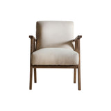 Serenara Fabric Armchair Natural Linen with Wooden Frame
