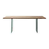 Tranquillo Acacia Wood Dining Table Small with Tempered Glass Legs