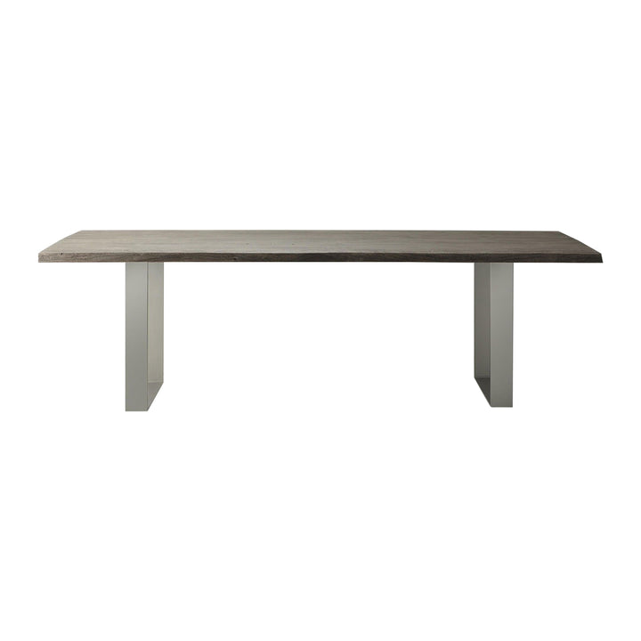 Huntington Wooden Dining Table Grey with Silver Powder Coated Iron Legs
