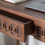 Calvera Retreat Wooden Desk in Brown - Maison Rêves UK