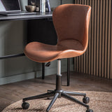 Bramley Faux Leather Swivel Chair Brown - Maison Rêves UK