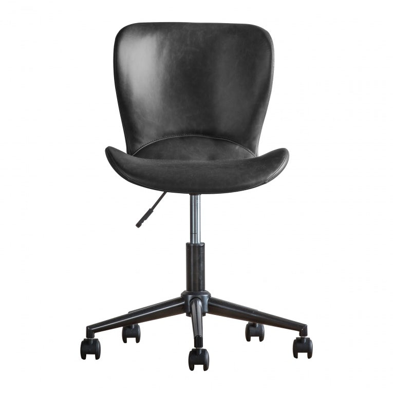 Bramley Faux Leather Swivel Chair Charcoal - Maison Rêves UK
