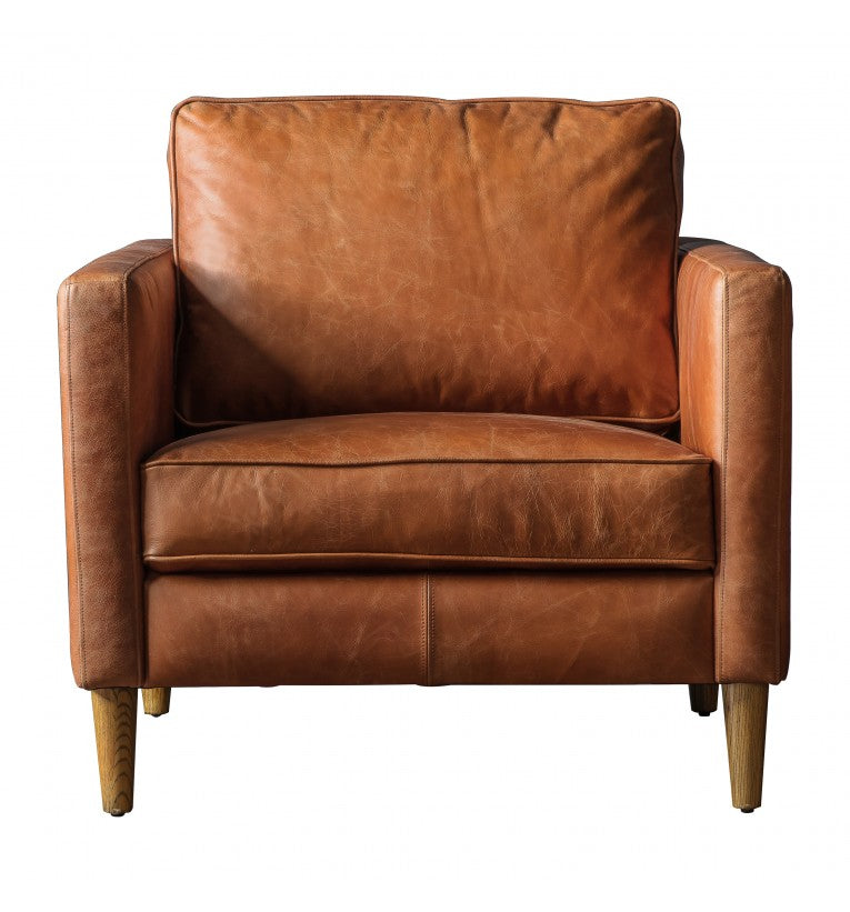 Cresta Armchair Vintage Brown Leather - Maison Rêves UK