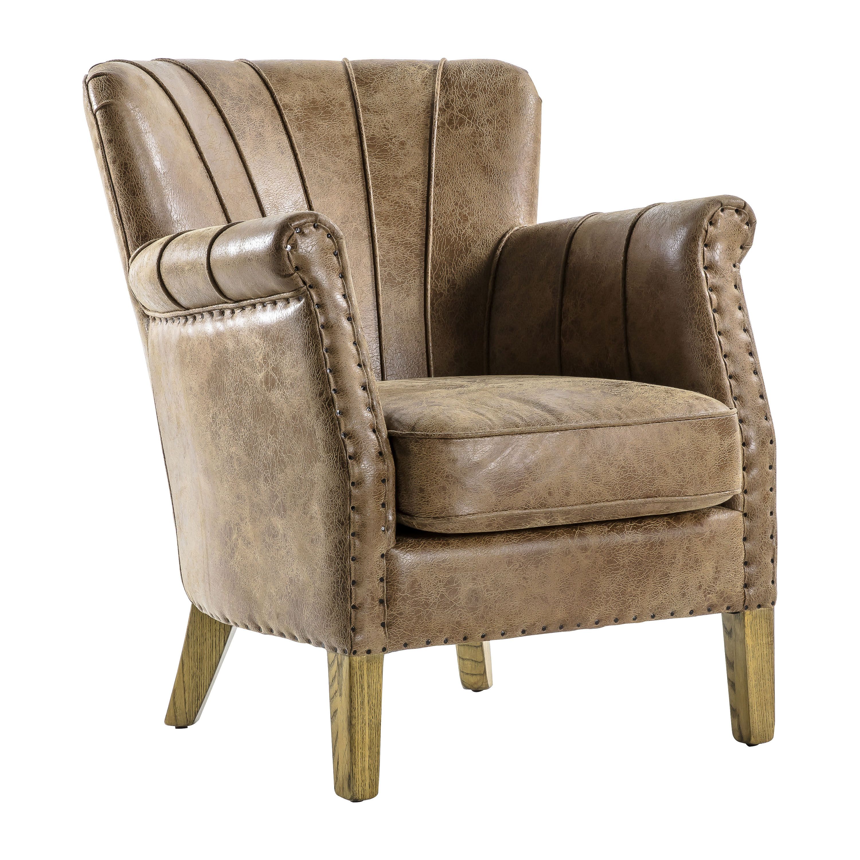Fontenay Armchair Brown Leather - Maison Rêves UK