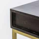 Regalia Mango Wood 2 Drawer Console Table with Gold Iron Base