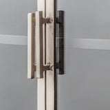 Kilworth Brushed Black Iron Sideboard with Glass Doors - Maison Rêves UK