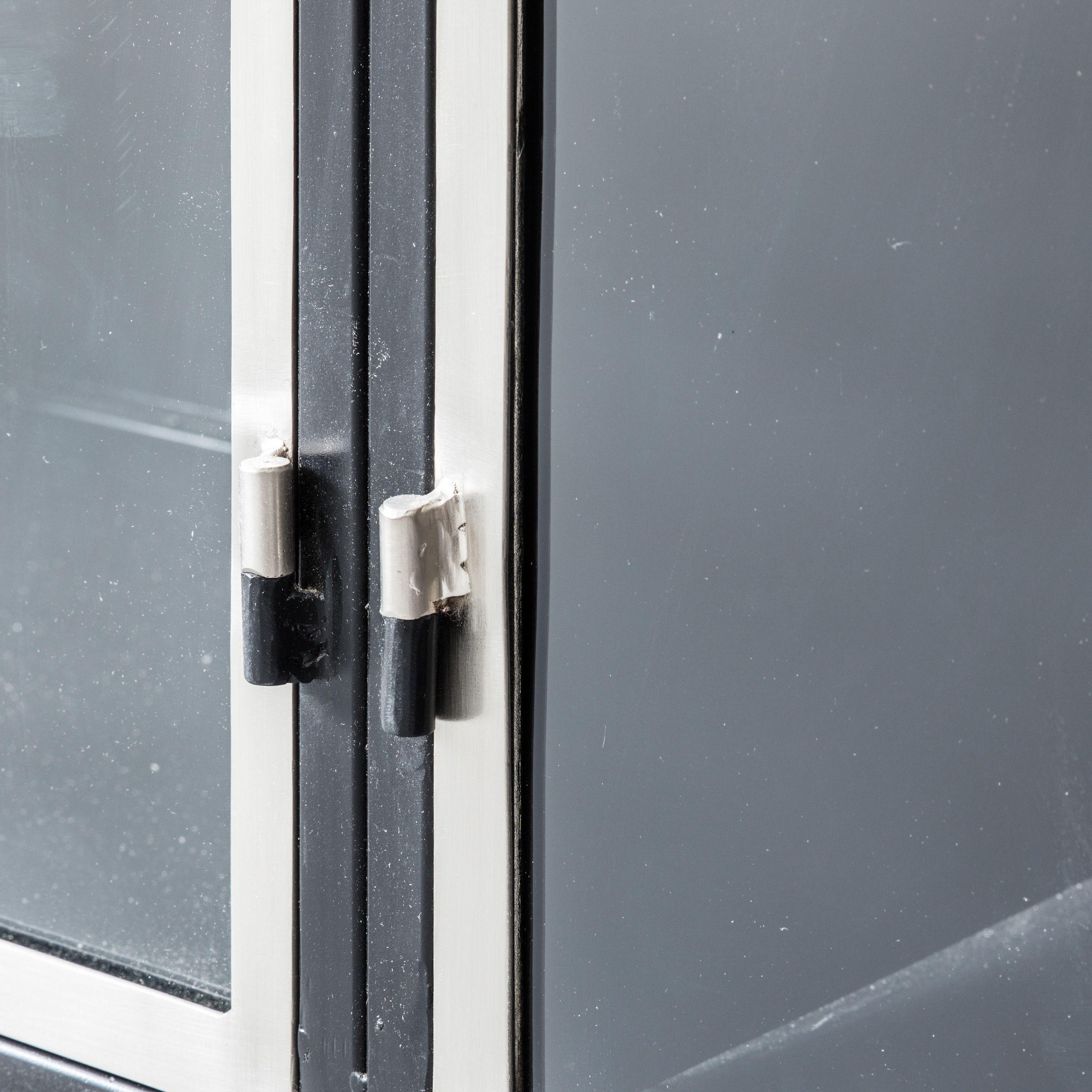 Kilworth Brushed Black Iron Sideboard with Glass Doors - Maison Rêves UK