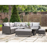 Coswood Rectangle Outdoor Rattan Dining Set with Rising Table in Grey