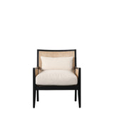 Opus Rattan Weave Armchair with Black Timber Frame