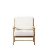 Velora Armchair Cream with Wooden Frame