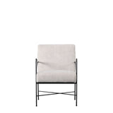 Chartwellshire Fabric Armchair White with Narrow Metal Arms