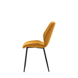 Cadenza Dining Chair Saffron Fabric with Iron Legs (2pk)
