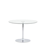 Ambra Iron Base Dining Table Clear Glass