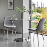 Ambra Iron Base Dining Table Clear Glass