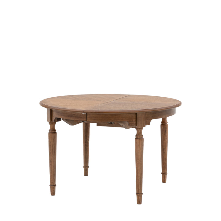 Highgrove Extendable Mindi Wood Round Dining Table