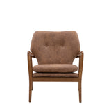 Rivervista Armchair Brown Leather with Oak Frame