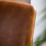 Chroma Weathered Ashwood Frame Armchair Brown Leather