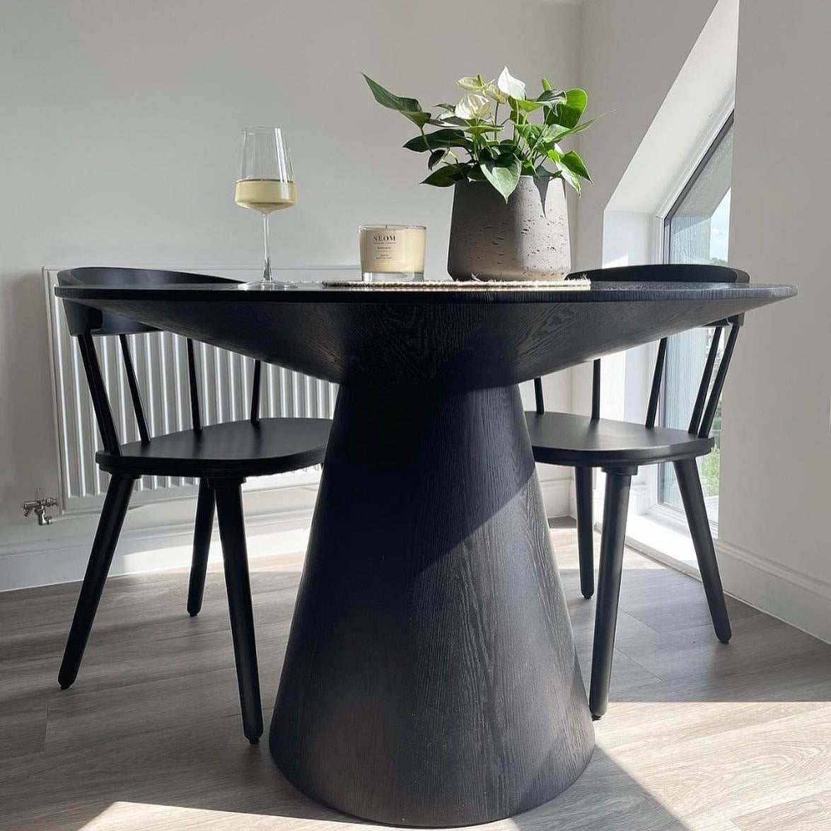 Lotus Round Colonial Dining Table - Black Stained Oak by Twenty10 Designs - Interitower | UK 
