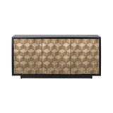Esher 3 Door Gold Sideboard with Black Frame and Base by Richmond Interiors