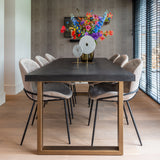 Blackbone Black Rustic Oak Rectangular Dining Table by Richmond Interiors