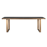 Hunter Rectangular Dining Table with Black Rustic Wood Top by Richmond Interiors