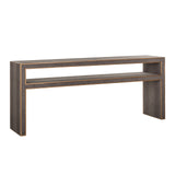 Classio Console Table in Leather with Brushed Gold Accent by Richmond Interiors
