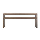Classio Console Table in Leather with Brushed Gold Accent by Richmond Interiors