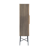 Ironville Gold 2 Door Cabinet with Black Metal Legs by Richmond Interiors