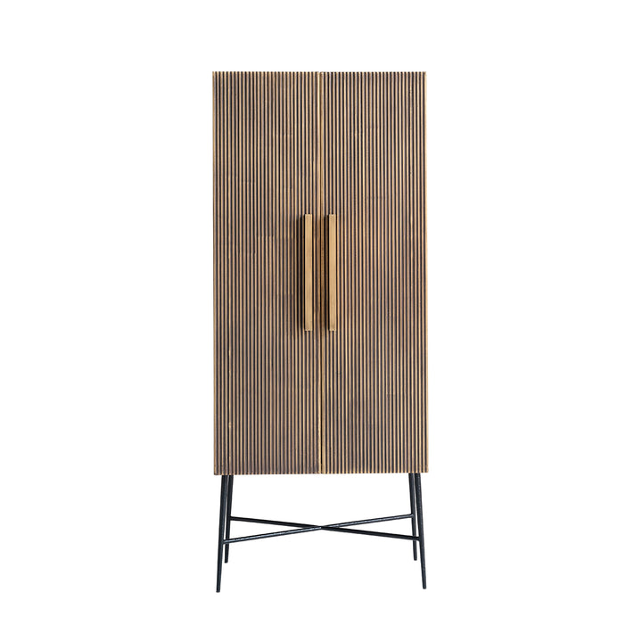 Ironville Gold 2 Door Cabinet with Black Metal Legs by Richmond Interiors