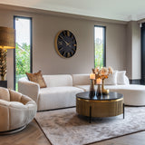 Ironville Circular Gold Coffee Table with Black Marble Top by Richmond Interiors