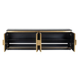 Ironville Gold Low Sideboard with Black Marble Top by Richmond Interiors