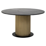 Ironville Circular Dining Table with Dark Marble Top by Richmond Interiors