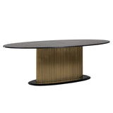 Ironville Oval Dining Table with Dark Marble Top by Richmond Interiors