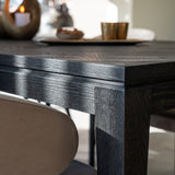 Blackbone Rectangular Black Rustic Oak Dining Table by Richmond Interiors