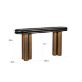 Macaron Black Rustic Top Console Table with Brass Base by Richmond Interiors