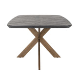 Hayley Dark Coffee Oak Dining Table with Chevron Top by Richmond Interiors