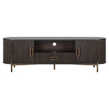 Luxor 2 Door 1 Drawer Brown Media Unit with Brushed Gold Feet by Richmond Interiors