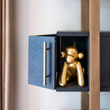Cambon Gold Stainless Steel Bookcase with Dark Coffee 4 Door Cabinet by Richmond Interiors